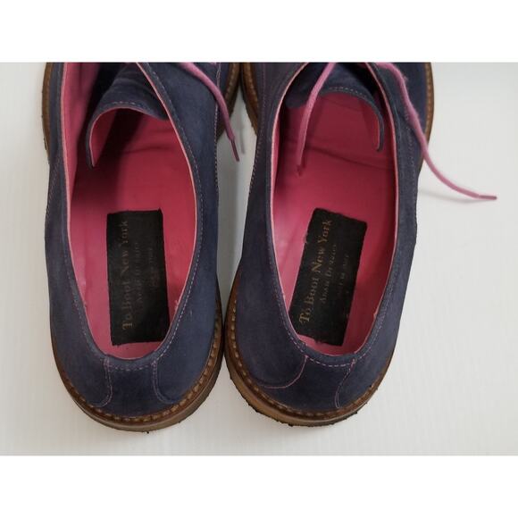 To Boot New York Blue Suede Leather US Mens Size 12 Dress Shoes Italy